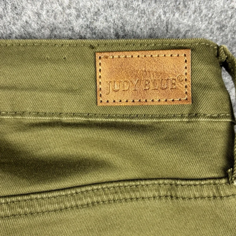 Judy Blue Los Angeles Jeans Women's 7/28 Skinny Fit Olive Green Trendy‎ Casual